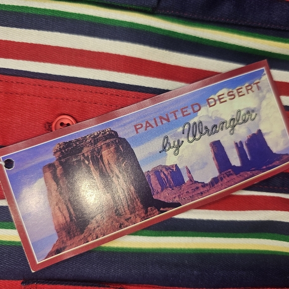 VINTAGE WRANGLER  BRUSHPOPPER RIDGERIDER SIZE LARGE Buttondown - Picture 5 of 15